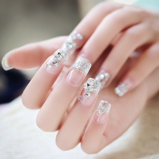 Natural Look French Nail Patch – 24PCS Press On Nails Salon Finish