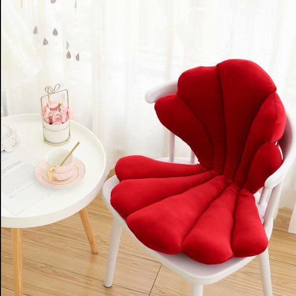 Soft Velvet Shell Cushion – Aesthetic Chair Pillow for Bedroom, Living Room & Cozy Comfort
