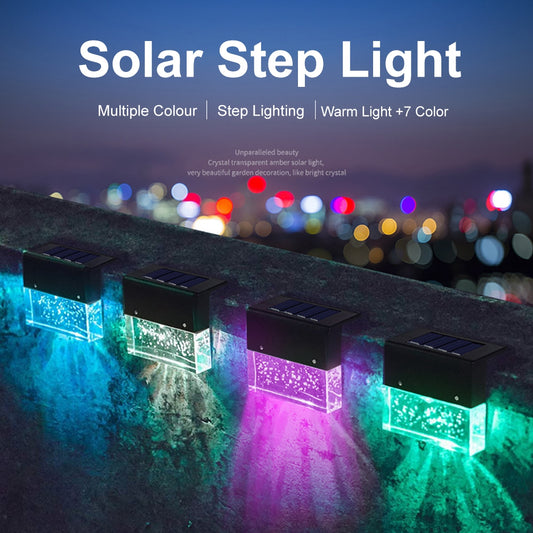 Solar LED Outdoor Fence Lights – Waterproof RGB Step Lights for Garden, Yard & Stairs