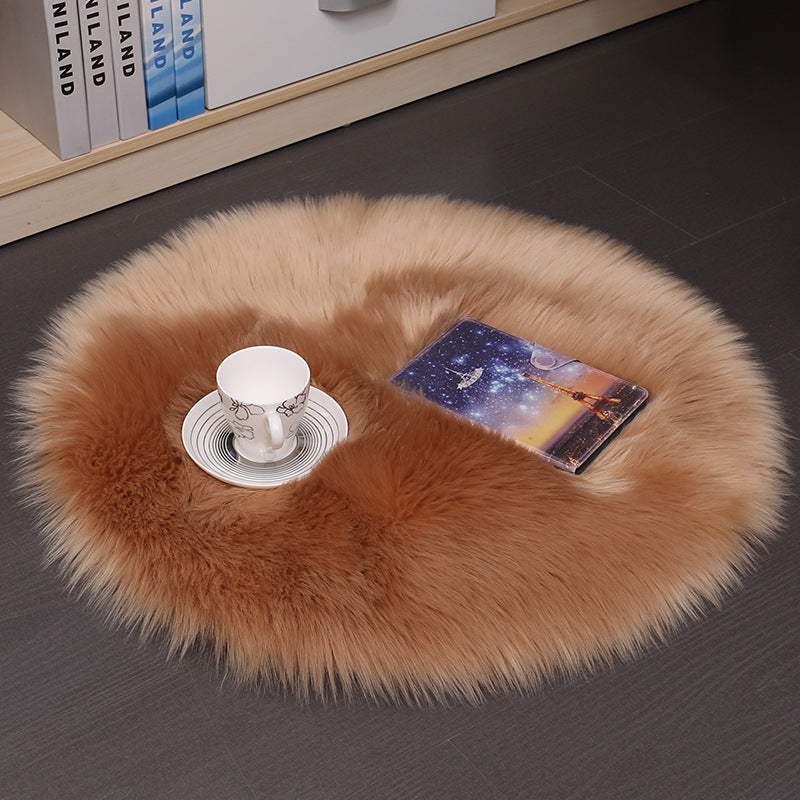 Fluffy Wool Round Carpet Floor Mat