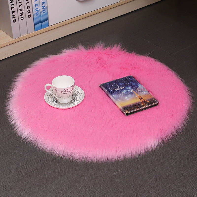 Fluffy Wool Round Carpet Floor Mat