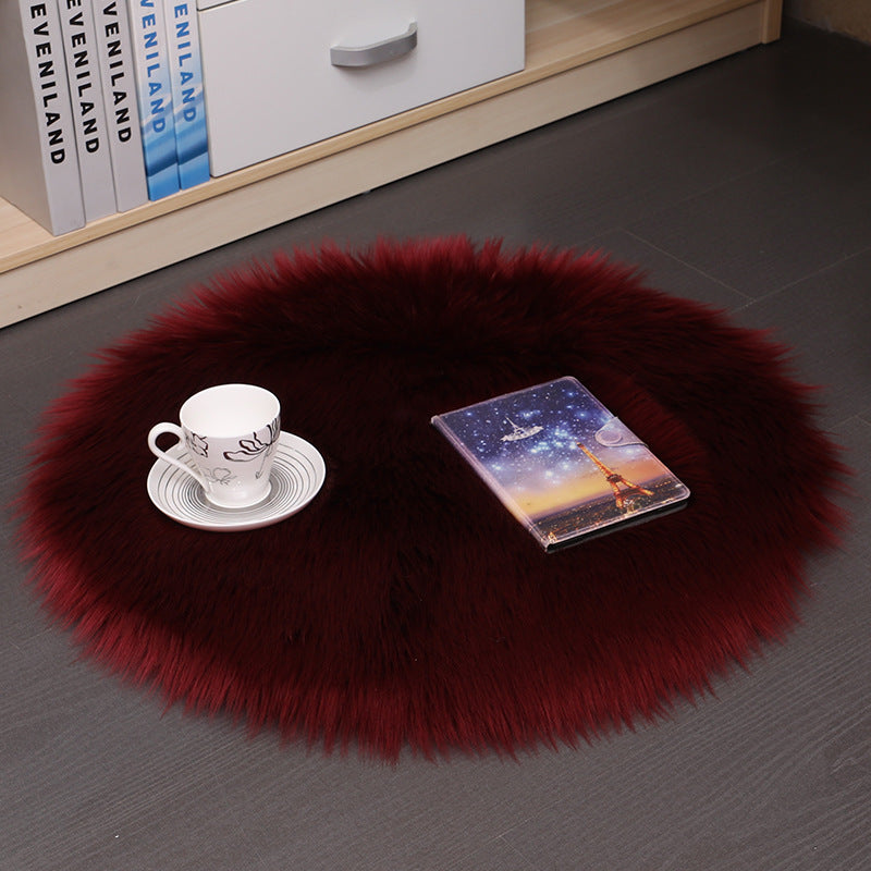 Fluffy Wool Round Carpet Floor Mat