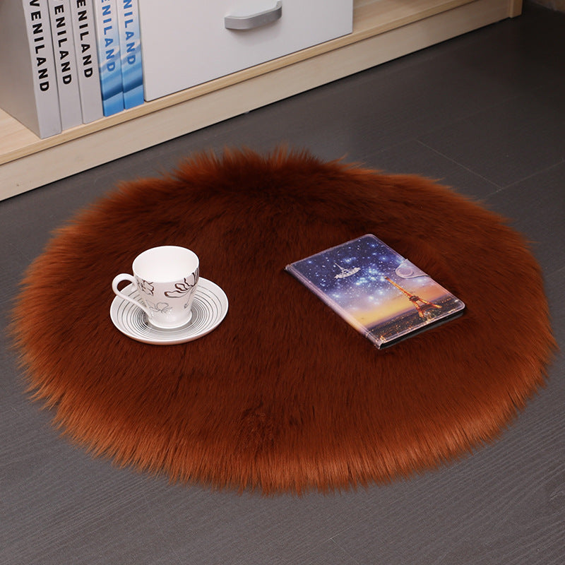 Fluffy Wool Round Carpet Floor Mat