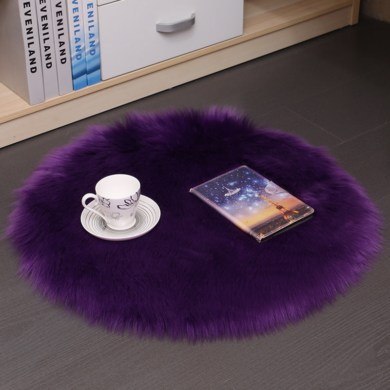 Fluffy Wool Round Carpet Floor Mat
