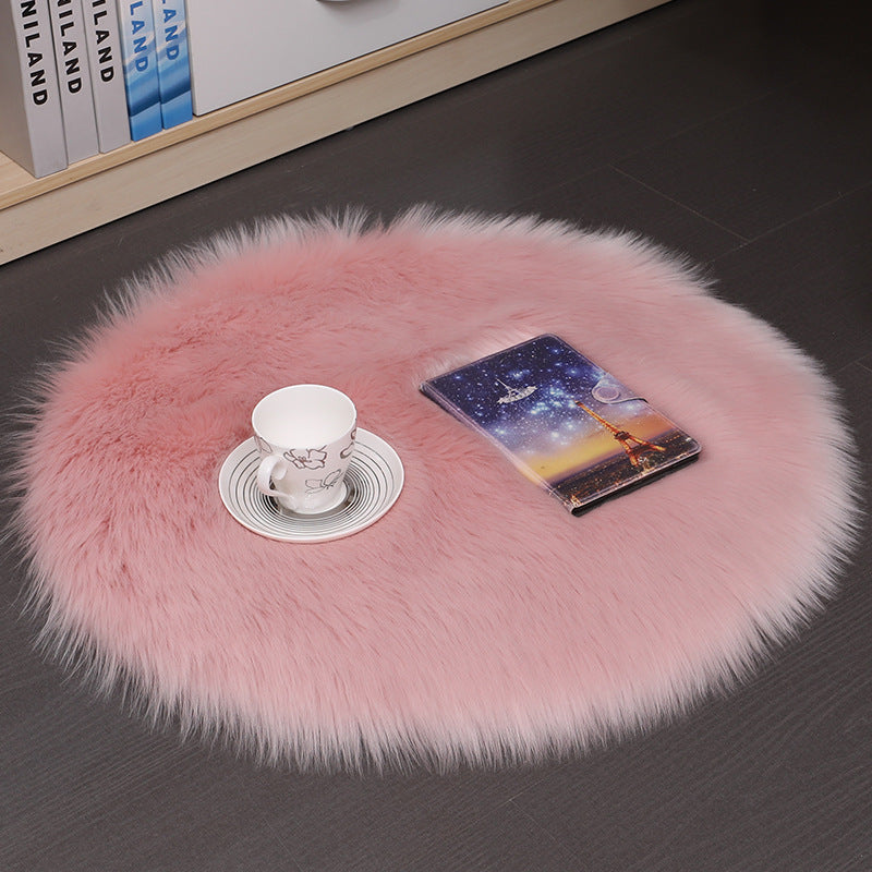 Fluffy Wool Round Carpet Floor Mat