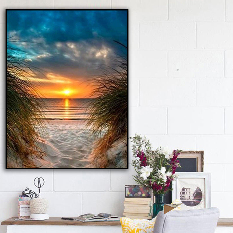 Sunset Beach Diamond Painting – DIY Full Drill Wall Art for Living Room