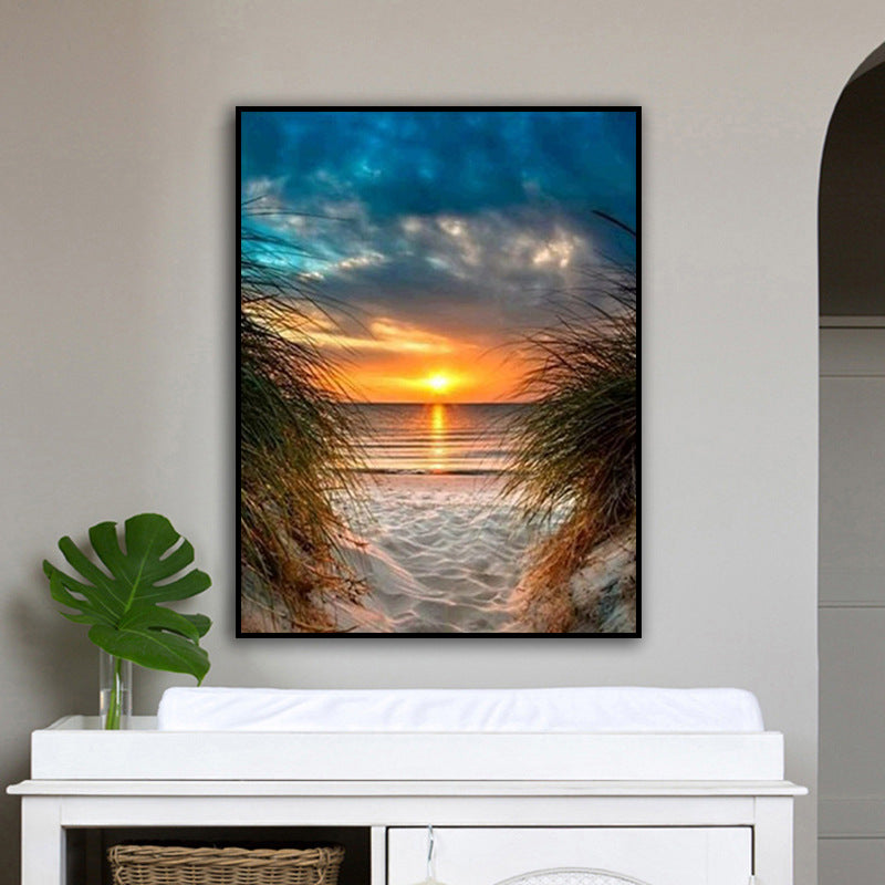 Sunset Beach Diamond Painting – DIY Full Drill Wall Art for Living Room