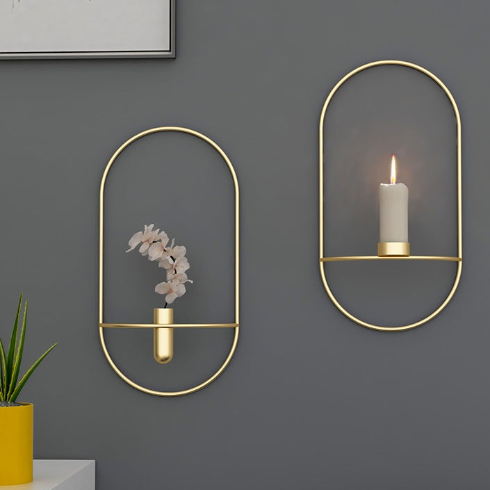 3D Metal Geometric Candle Holder Wall Sconce – Modern Home Decor Candlestick for  Living Room Decor