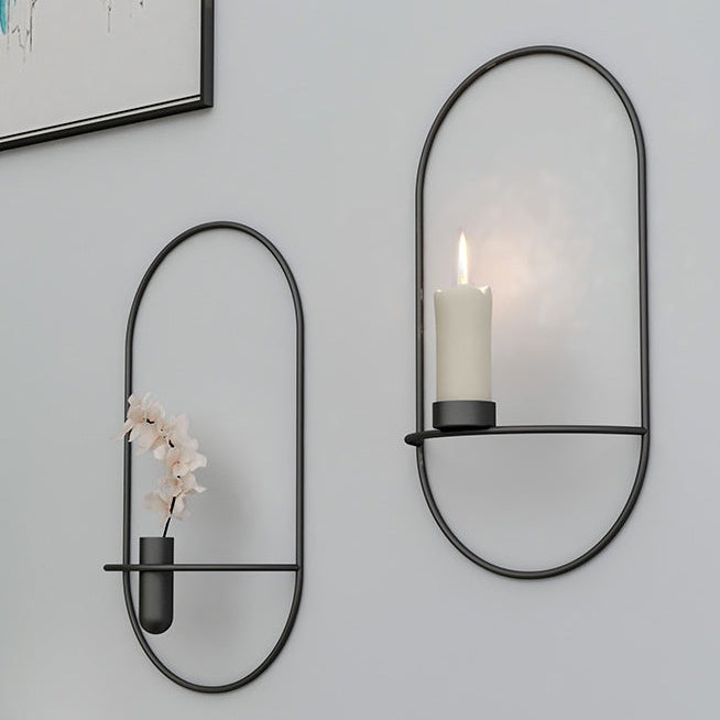 3D Metal Geometric Candle Holder Wall Sconce – Modern Home Decor Candlestick for  Living Room Decor