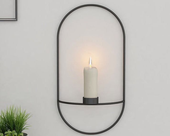 3D Metal Geometric Candle Holder Wall Sconce – Modern Home Decor Candlestick for  Living Room Decor