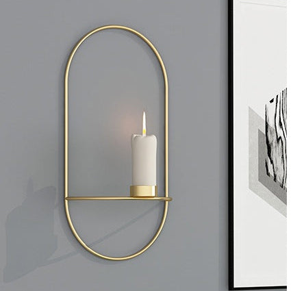 3D Metal Geometric Candle Holder Wall Sconce – Modern Home Decor Candlestick for  Living Room Decor