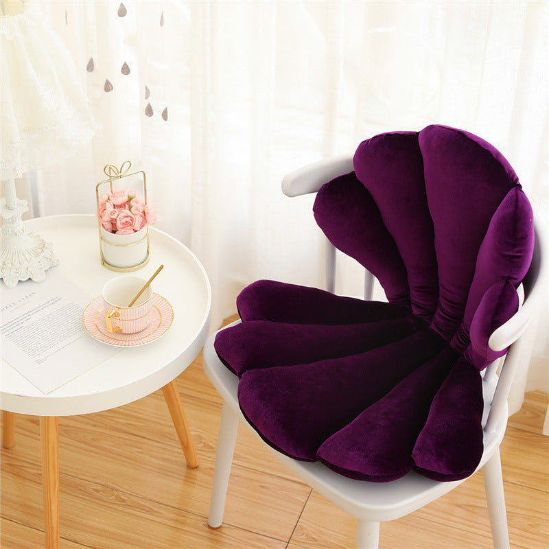Soft Velvet Shell Cushion – Aesthetic Chair Pillow for Bedroom, Living Room & Cozy Comfort