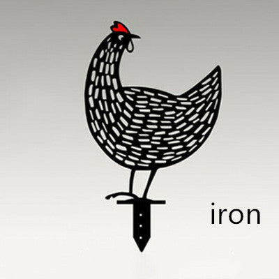 Metal Chicken Garden Stakes Decor – Outdoor Yard Art | Farmhouse Lawn Decoration