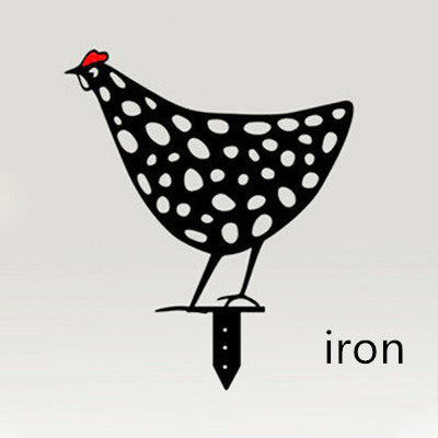 Metal Chicken Garden Stakes Decor – Outdoor Yard Art | Farmhouse Lawn Decoration