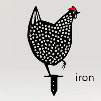 Metal Chicken Garden Stakes Decor – Outdoor Yard Art | Farmhouse Lawn Decoration