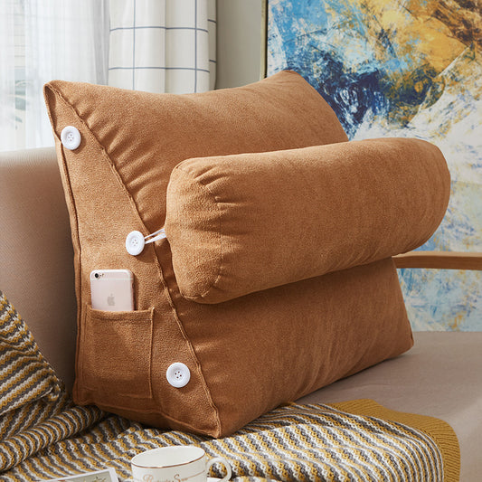 Comfort Velvet Wedge Bed Pillow – Large Lumbar Support Cushion for Sofa & Reading