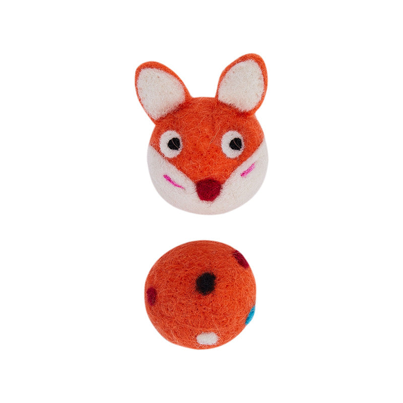 Colorful Cat Toy Ball with Bell – Interactive Felt Play Toy for Cats & Dogs