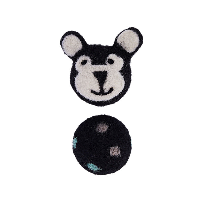 Colorful Cat Toy Ball with Bell – Interactive Felt Play Toy for Cats & Dogs