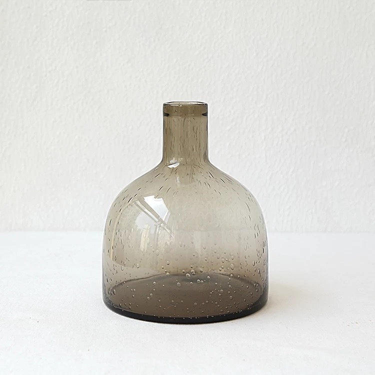 Bubble Glass Vase Home Decor – Modern Transparent Flower Vase for Living Room Table Decoration