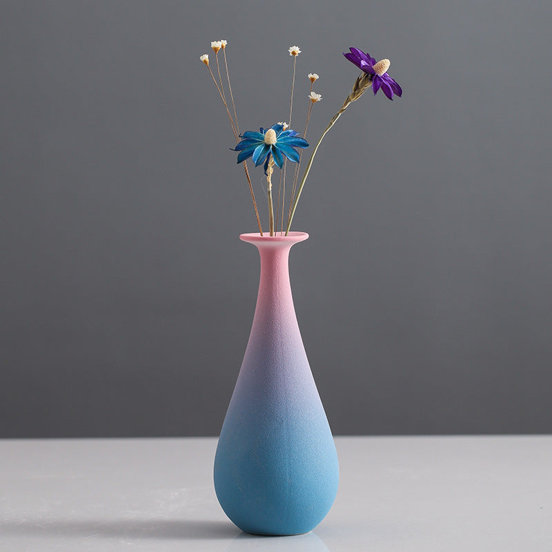 Modern Nordic Flower Vase – Minimalist Ceramic Ornament for Living Room & Bedroom Decor