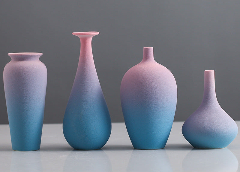 Modern Nordic Flower Vase – Minimalist Ceramic Ornament for Living Room & Bedroom Decor