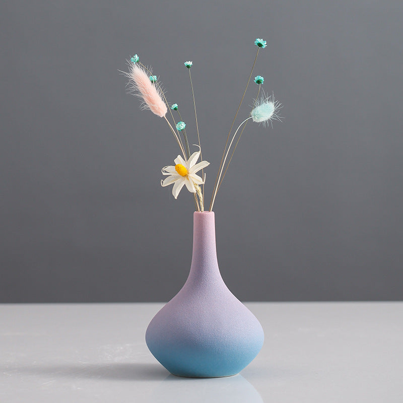 Modern Nordic Flower Vase – Minimalist Ceramic Ornament for Living Room & Bedroom Decor