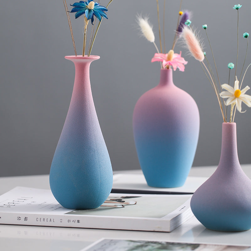 Modern Nordic Flower Vase – Minimalist Ceramic Ornament for Living Room & Bedroom Decor