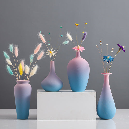 Modern Nordic Flower Vase – Minimalist Ceramic Ornament for Living Room & Bedroom Decor