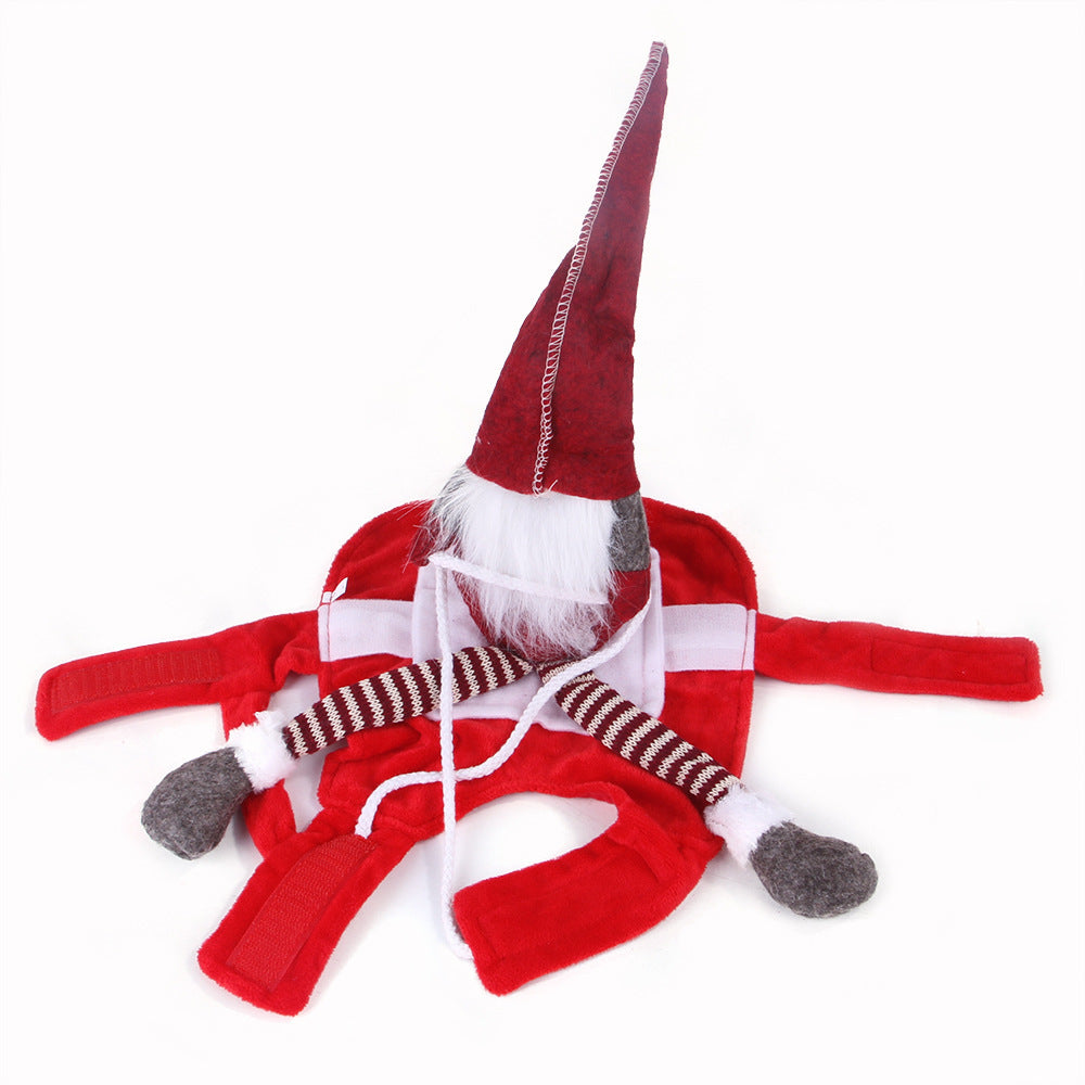 Dog Santa Riding Costume – Cute Christmas Pet Outfit for Viral Photos