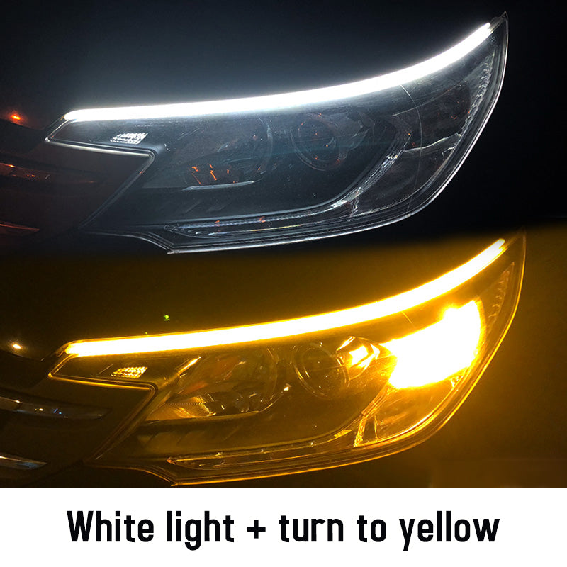 Universal LED DRL Lights – Waterproof Turn Signal Light Strip for Cars