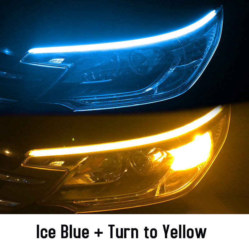 Universal LED DRL Lights – Waterproof Turn Signal Light Strip for Cars