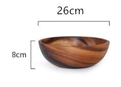Natural Kitchen Wooden Bowl – Sustainable Salad & Fruit Serving Dish