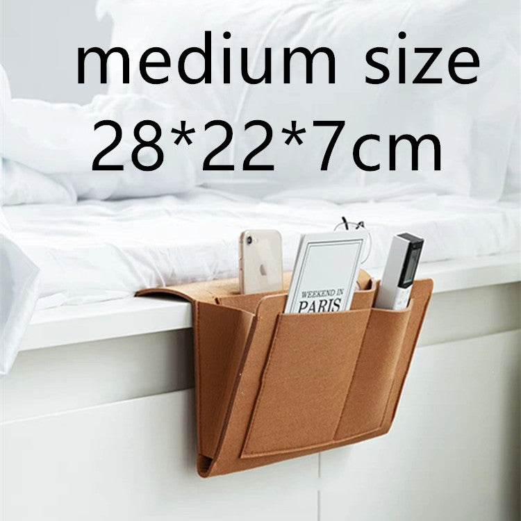 Felt Bedside Storage Organizer Bag – Anti-Slip Bed Hanging Pocket for Bedroom & Sofa Storage