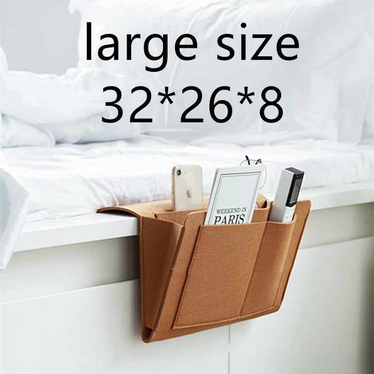 Felt Bedside Storage Organizer Bag – Anti-Slip Bed Hanging Pocket for Bedroom & Sofa Storage