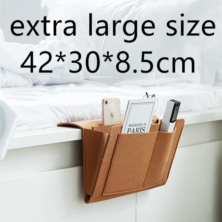 Felt Bedside Storage Organizer Bag – Anti-Slip Bed Hanging Pocket for Bedroom & Sofa Storage