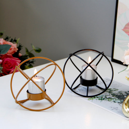 Spherical Iron Candle Holder Metal Design – Stylish Home Table Decor & Centerpiece Accent