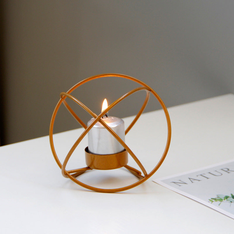 Spherical Iron Candle Holder Metal Design – Stylish Home Table Decor & Centerpiece Accent