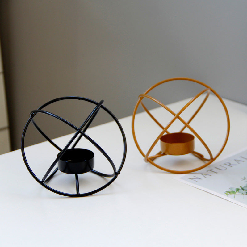Spherical Iron Candle Holder Metal Design – Stylish Home Table Decor & Centerpiece Accent