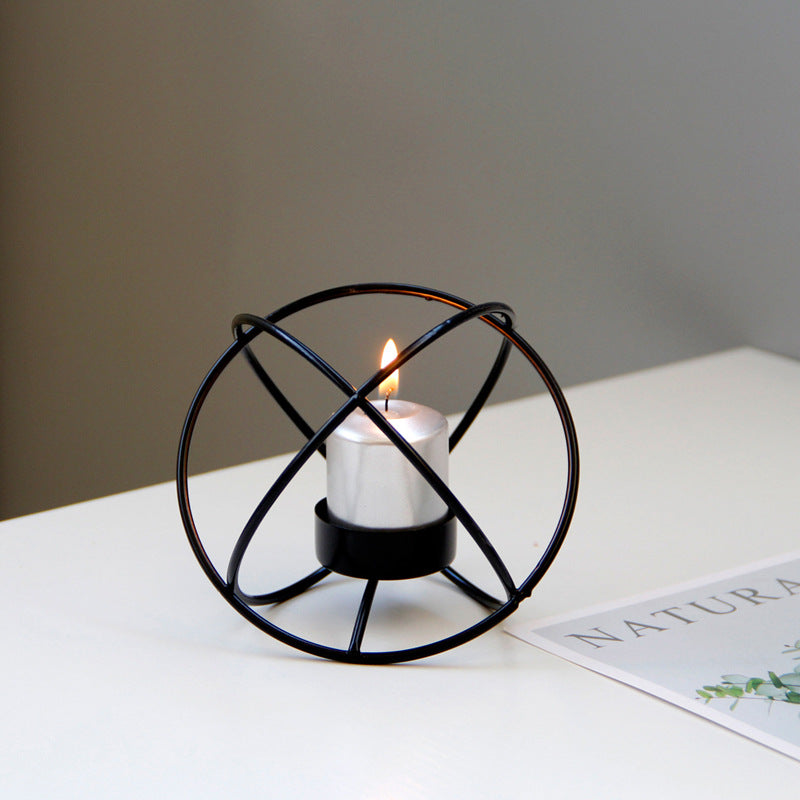 Spherical Iron Candle Holder Metal Design – Stylish Home Table Decor & Centerpiece Accent