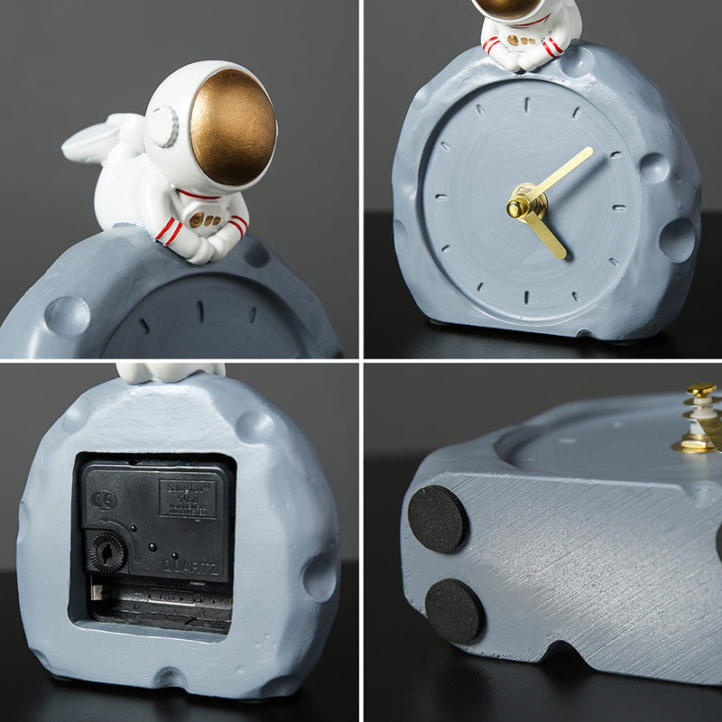 Astronaut Children’s Room Desktop Clock and Trinket Holder - for bedside & bedroom