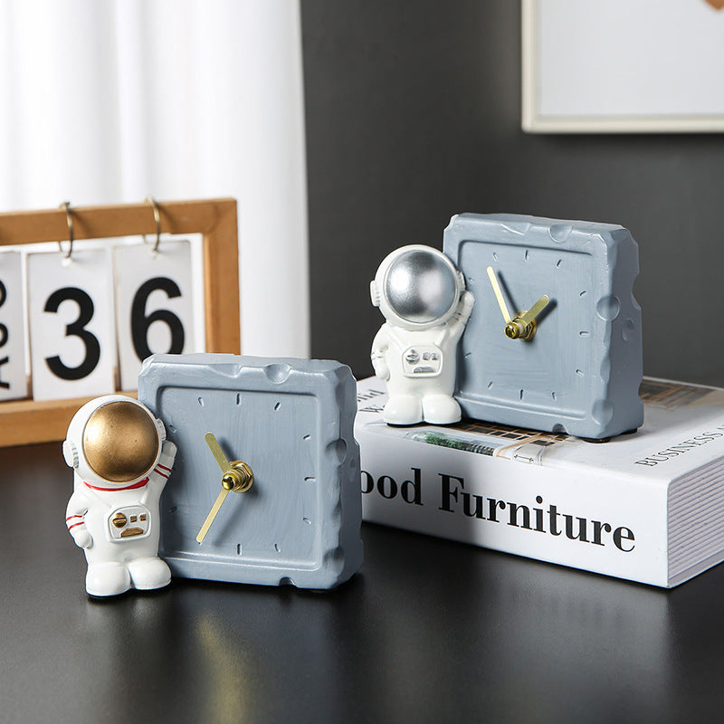 Astronaut Children’s Room Desktop Clock and Trinket Holder - for bedside & bedroom