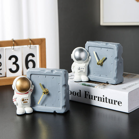 Astronaut Children’s Room Desktop Clock and Trinket Holder - for bedside & bedroom