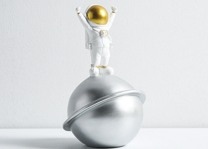Astronaut Children’s Room Desktop Clock and Trinket Holder - for bedside & bedroom
