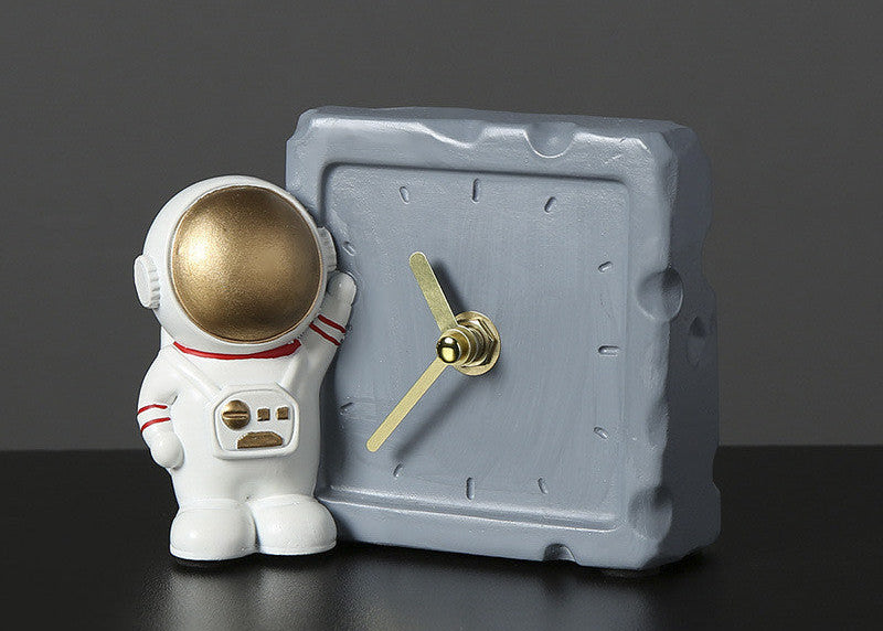 Astronaut Children’s Room Desktop Clock and Trinket Holder - for bedside & bedroom