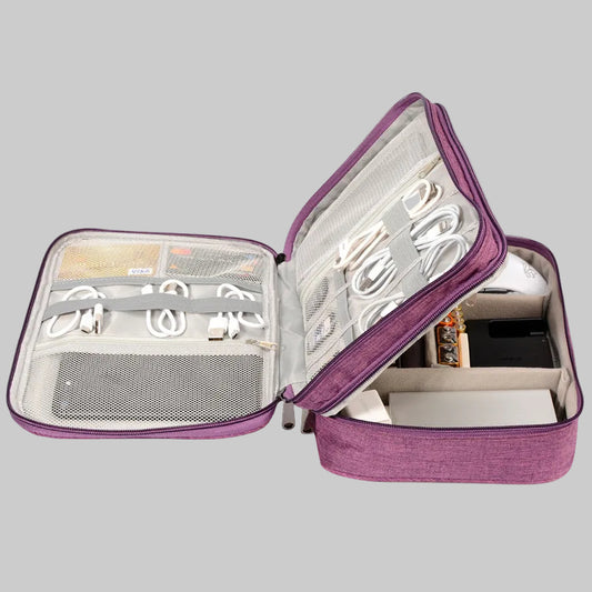 Compact Travel Cable Organizer Case – Electronics Storage Bag for USB, Camera & Charging Cables