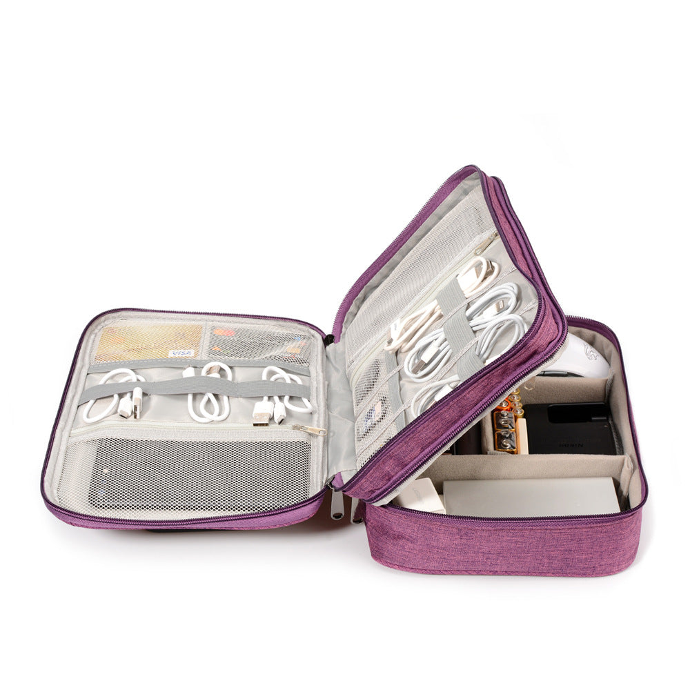 Compact Travel Cable Organizer Case – Electronics Storage Bag for USB, Camera & Charging Cables