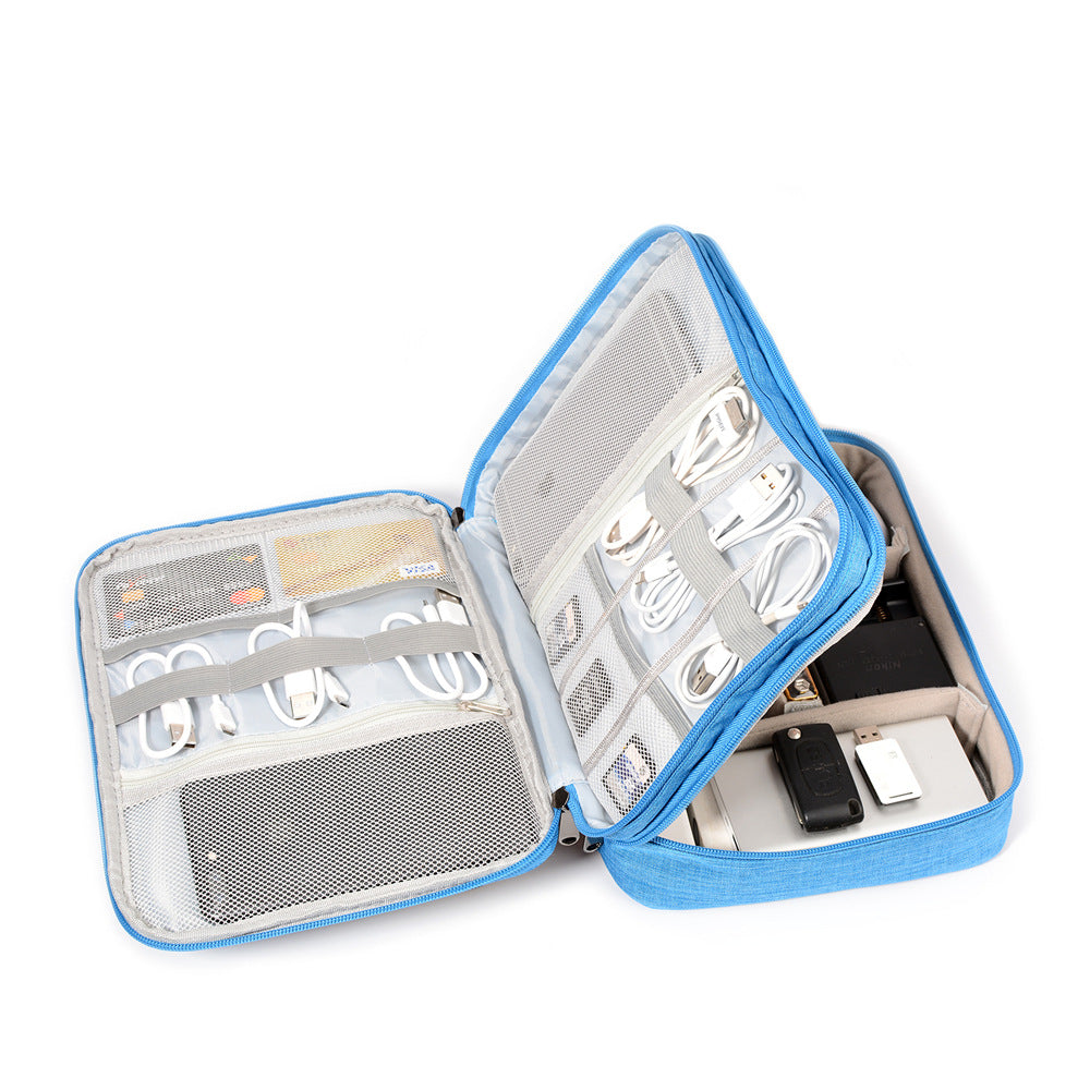 Compact Travel Cable Organizer Case – Electronics Storage Bag for USB, Camera & Charging Cables