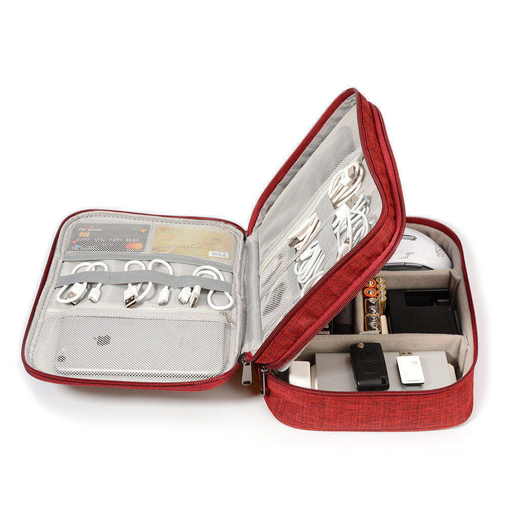 Compact Travel Cable Organizer Case – Electronics Storage Bag for USB, Camera & Charging Cables