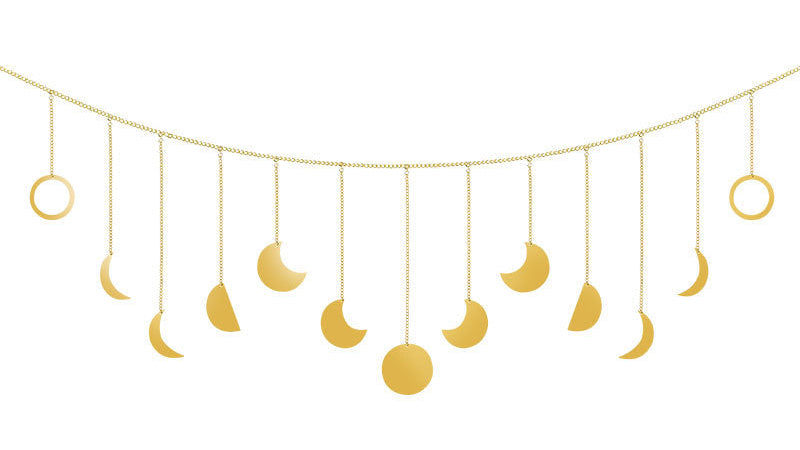 Celestial Boho Wall Hanging – Lunar Eclipse Moon Phase Decoration