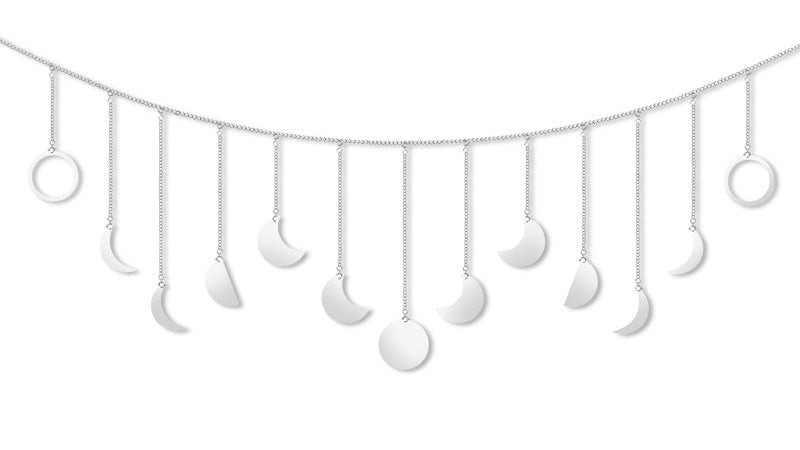 Celestial Boho Wall Hanging – Lunar Eclipse Moon Phase Decoration
